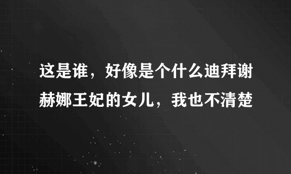 这是谁，好像是个什么迪拜谢赫娜王妃的女儿，我也不清楚