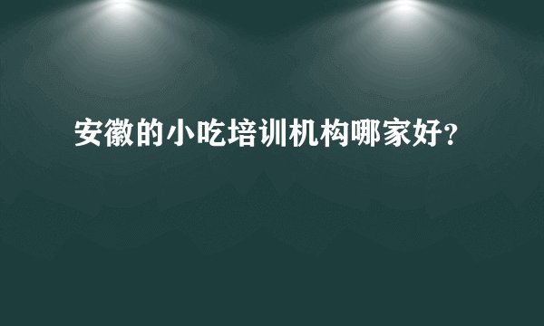 安徽的小吃培训机构哪家好？
