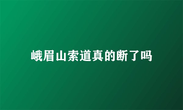峨眉山索道真的断了吗