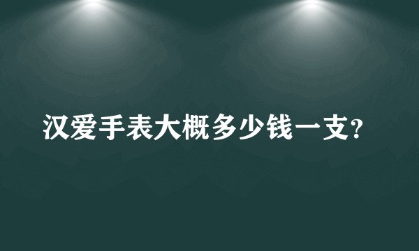 汉爱手表大概多少钱一支？