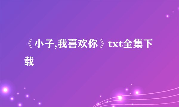《小子,我喜欢你》txt全集下载