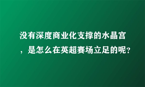 没有深度商业化支撑的水晶宫,是怎么在英超赛场立足的呢?