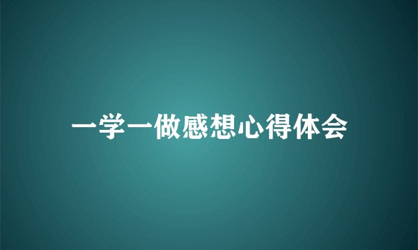一学一做感想心得体会