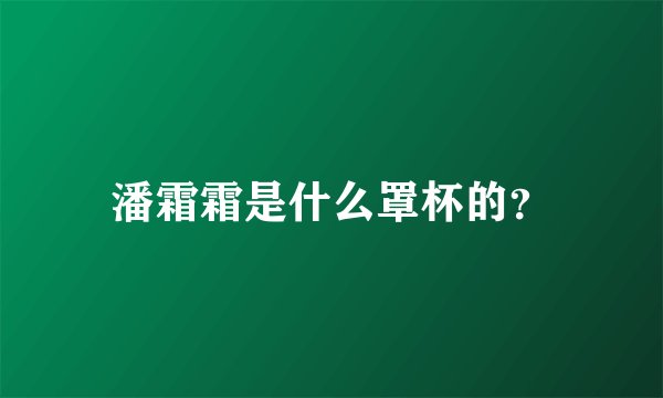潘霜霜是什么罩杯的？