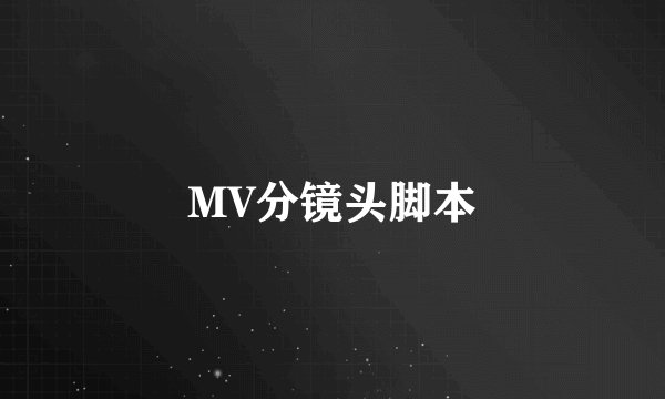 MV分镜头脚本