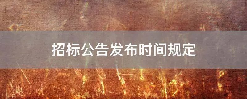 招标公告发布时间规定