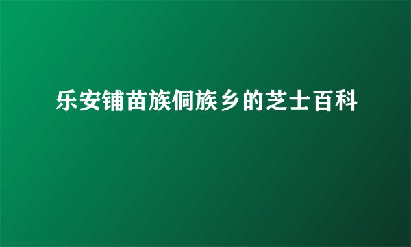乐安铺苗族侗族乡的芝士百科