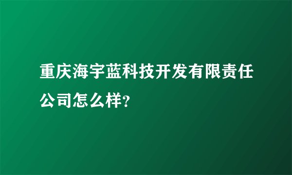 重庆海宇蓝科技开发有限责任公司怎么样？