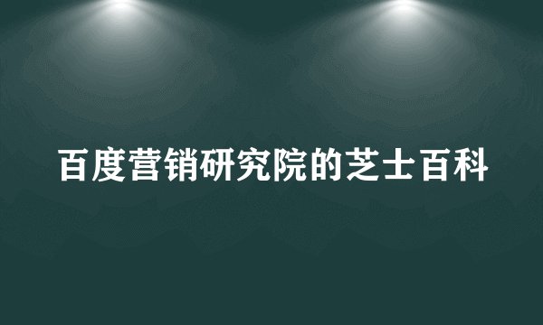 百度营销研究院的芝士百科