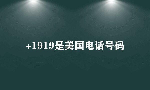 +1919是美国电话号码
