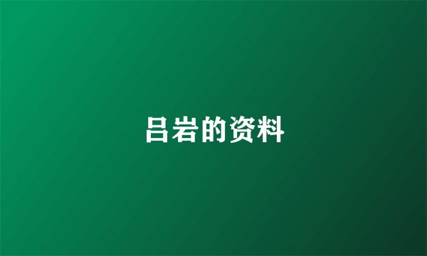 吕岩的资料