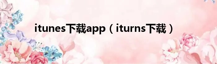 itunes下载app(iturns下载)