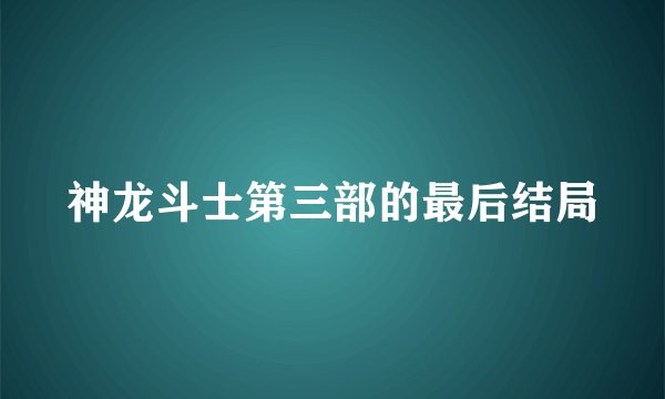 神龙斗士第三部的最后结局