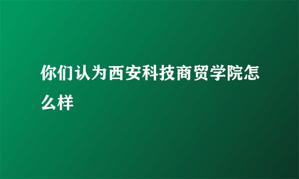 你们认为西安科技商贸学院怎么样