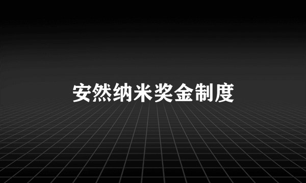 安然纳米奖金制度