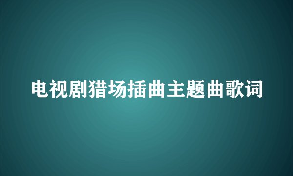电视剧猎场插曲主题曲歌词