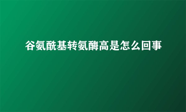 谷氨酰基转氨酶高是怎么回事