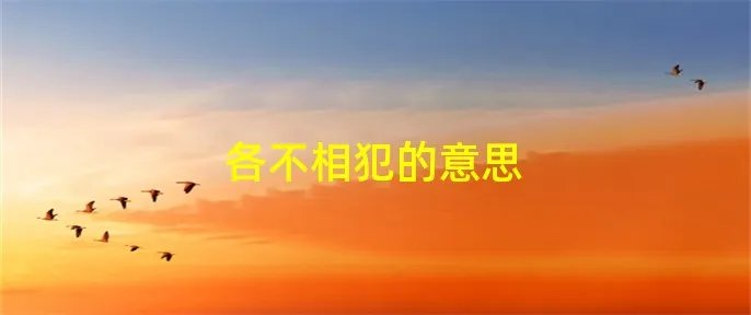 各不相犯的意思