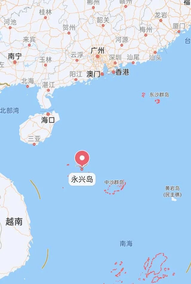 永兴岛在南海位置示意图?