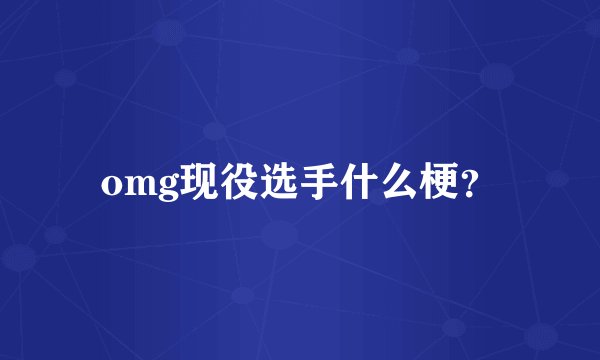 omg现役选手什么梗？