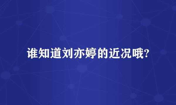 谁知道刘亦婷的近况哦?