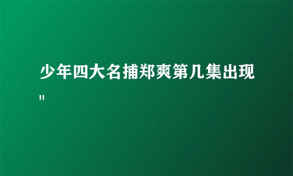 少年四大名捕郑爽第几集出现