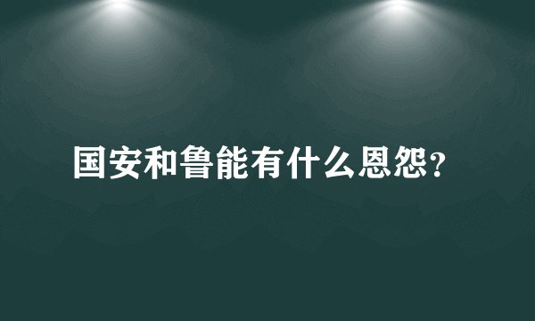 国安和鲁能有什么恩怨？