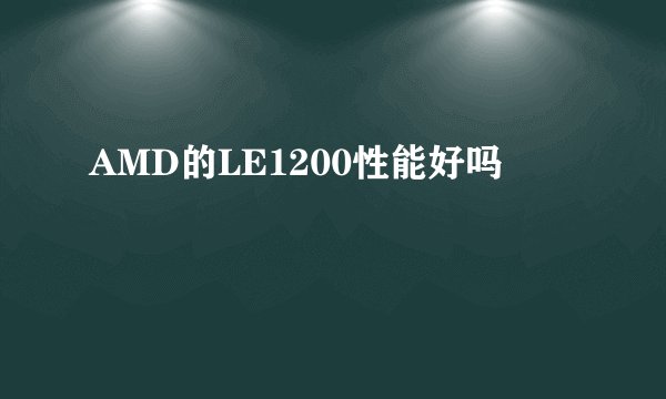 AMD的LE1200性能好吗