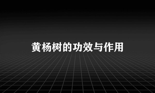 黄杨树的功效与作用