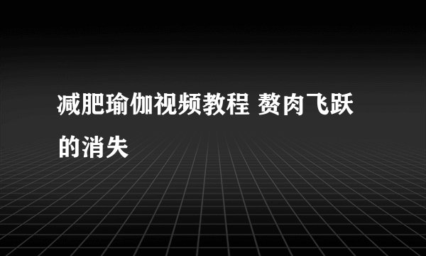 减肥瑜伽视频教程 赘肉飞跃的消失