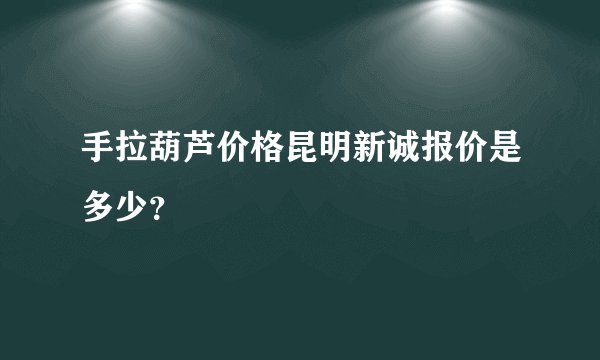 手拉葫芦价格昆明新诚报价是多少？