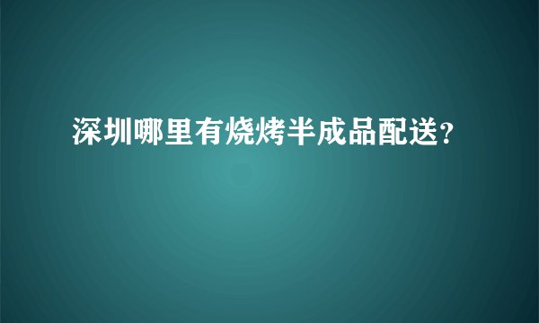深圳哪里有烧烤半成品配送？