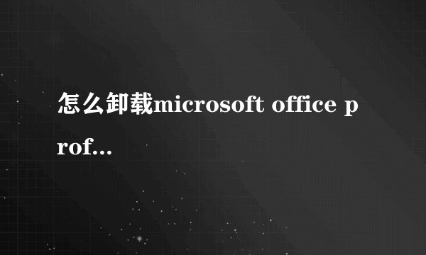 怎么卸载microsoft office professional edition 2003
