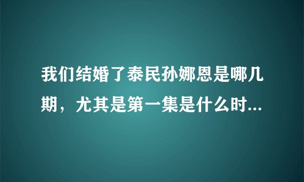 我们结婚了泰民孙娜恩是哪几期,尤其是第一集是什么时候,谢谢?