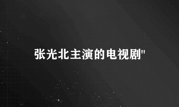张光北主演的电视剧