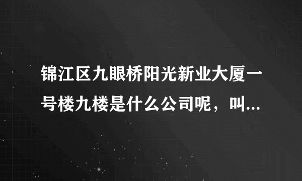 锦江区九眼桥阳光新业大厦一号楼九楼是什么公司呢，叫我去面试，不知道是不是骗子！