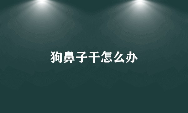 狗鼻子干怎么办