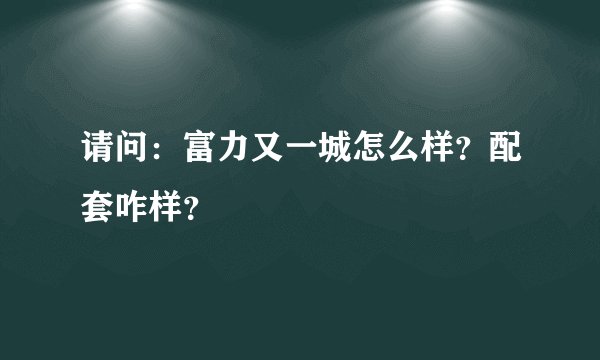 请问：富力又一城怎么样？配套咋样？