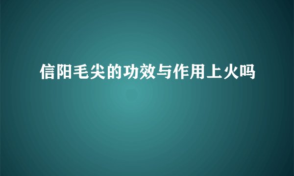 信阳毛尖的功效与作用上火吗