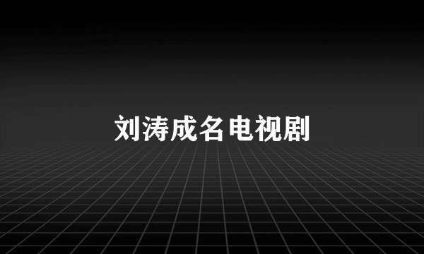 刘涛成名电视剧