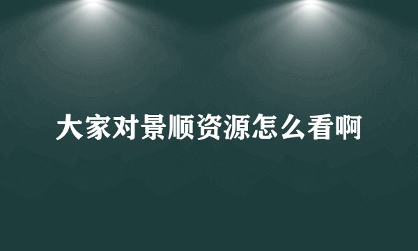 大家对景顺资源怎么看啊