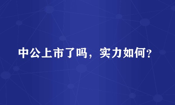 中公上市了吗，实力如何？