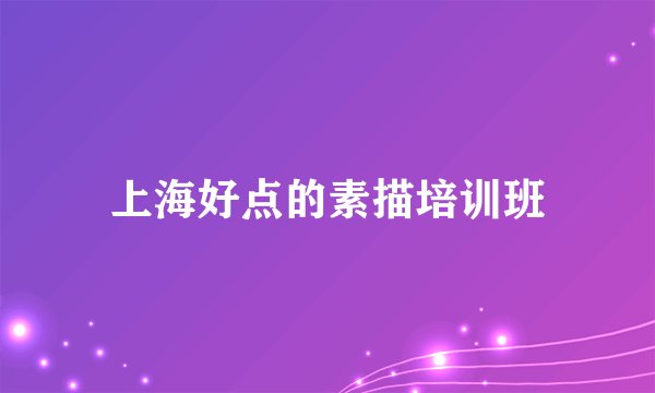 上海好点的素描培训班