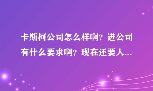 卡斯柯公司怎么样啊？进公司有什么要求啊？现在还要人不？我是学铁路通信信号的？