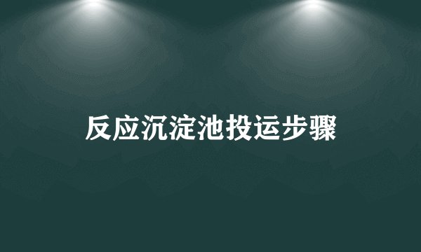 反应沉淀池投运步骤