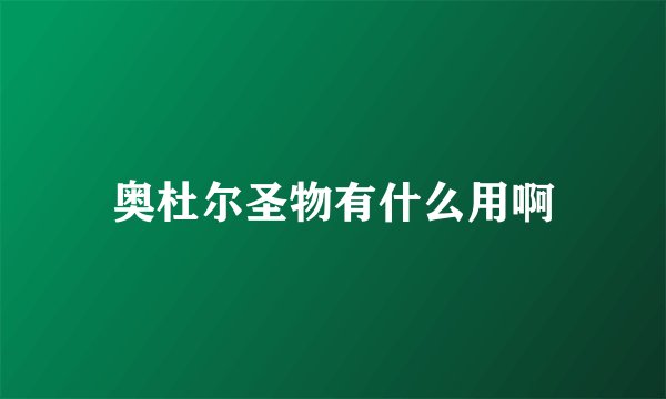 奥杜尔圣物有什么用啊