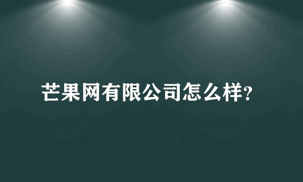 芒果网有限公司怎么样?
