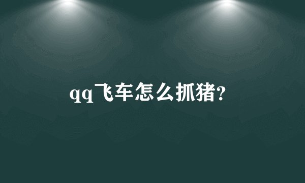 qq飞车怎么抓猪？
