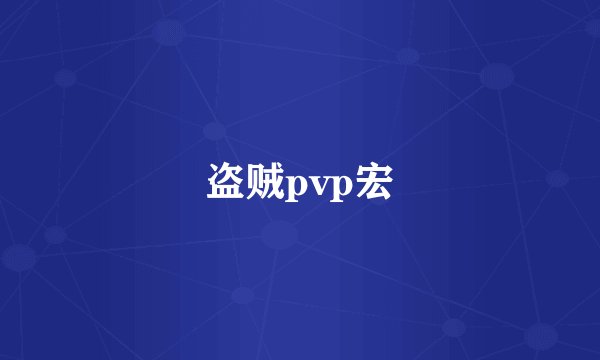 盗贼pvp宏