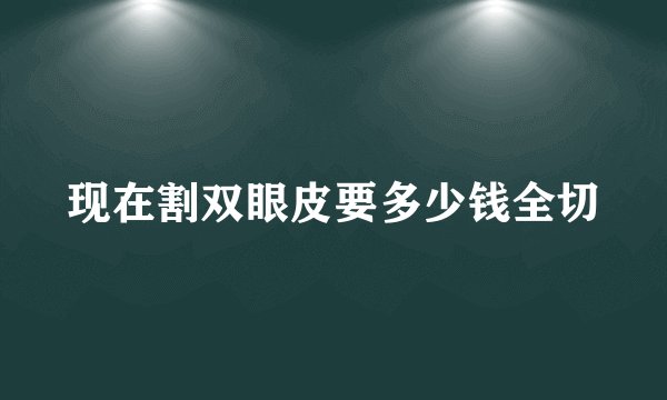 现在割双眼皮要多少钱全切